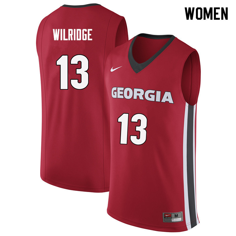 Women #13 E'Torrion Wilridge Georgia Bulldogs College Basketball Jerseys Sale-Red - Click Image to Close
